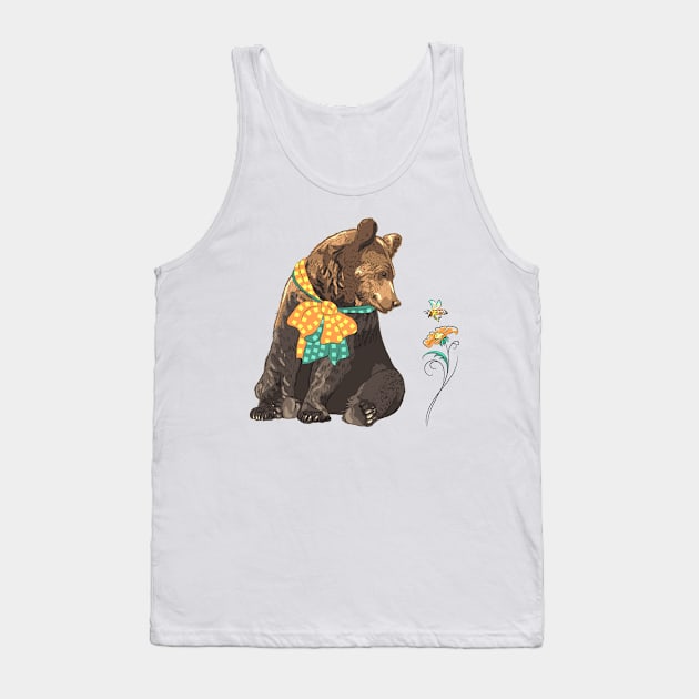 Cartoon hipster bear Tank Top by kavalenkava